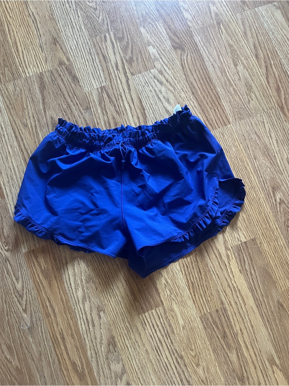 aerie Electric Blue Ruffle Hem Athletic Shorts